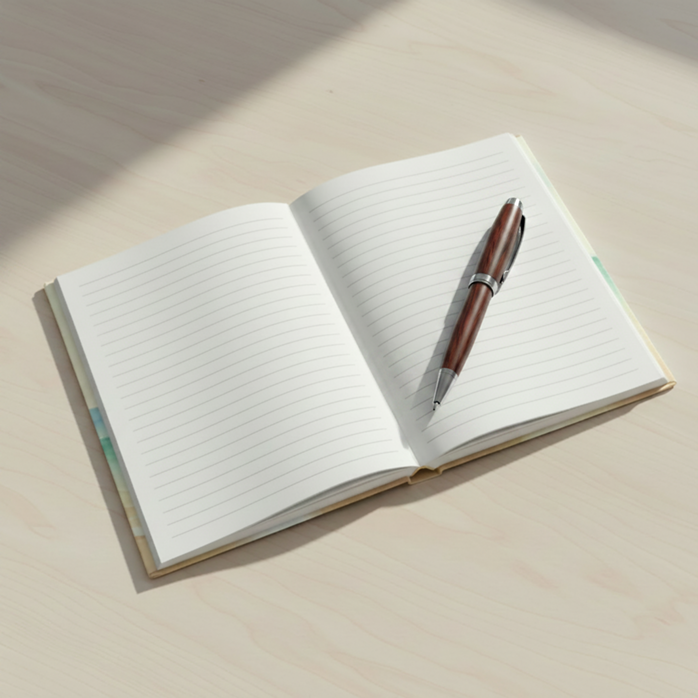 Quiet Morning by the Sea with Pachi Journal